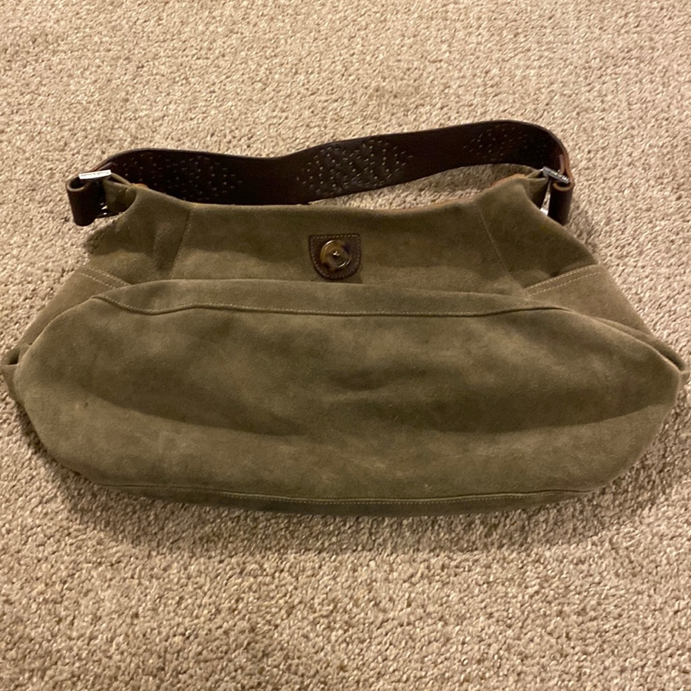 EUC forest green suede Tylie Malibu purse